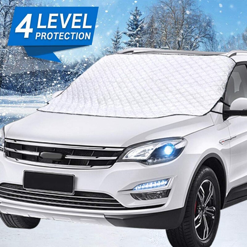 Car Windshield Snow Cover, 147 x 116 cm Frostguard Windshield Cover, Windshield Snow Ice Cover with 3 Layers Protection and Uniq