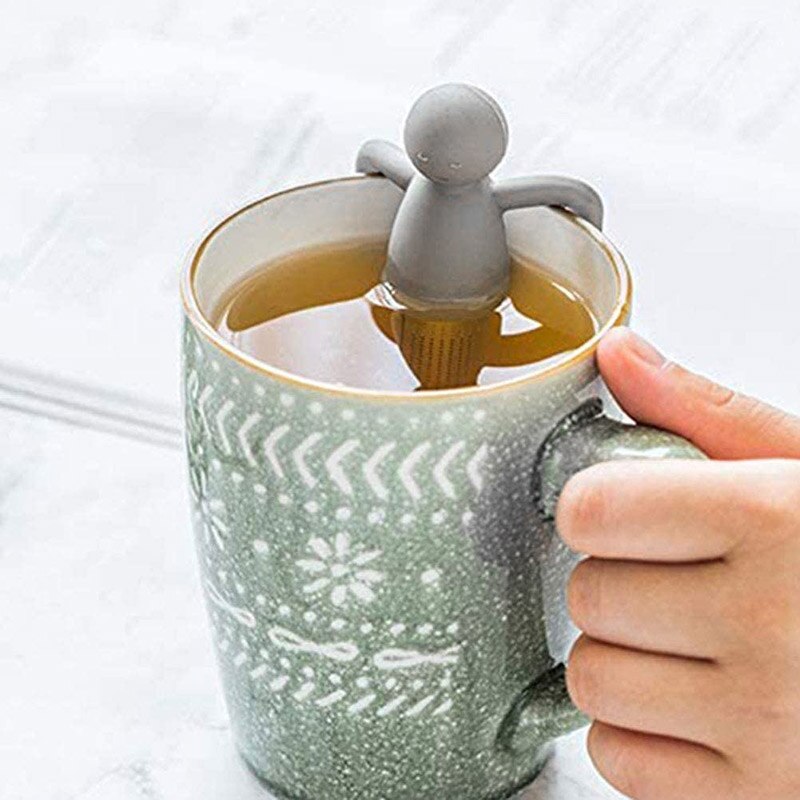 Silicone Tea Strainer Little Man Shaped Tea Infuser Filter Brewing Teapot Tea Infusers Loose Leaf Coffee Filter TLSM