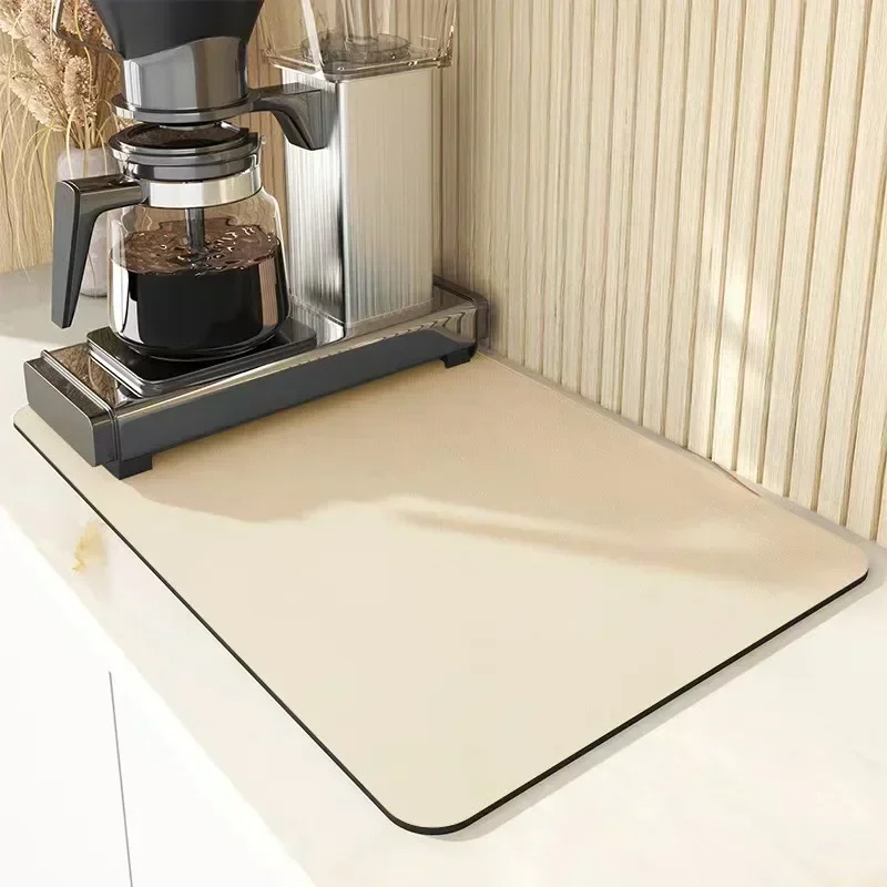 Kaffemåtte superabsorberende drænmåtte til kaffeopvask, hurtigttørrende, absorberende måtte til badeværelsesservice, pletbelægning, gummibelagt: M / Blå