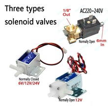6mm AC220V~240V Micro Electric Solenoid Valve N/O Normally Open for Coffee machine valve water Flow Switch 6V12V24V Air Valve