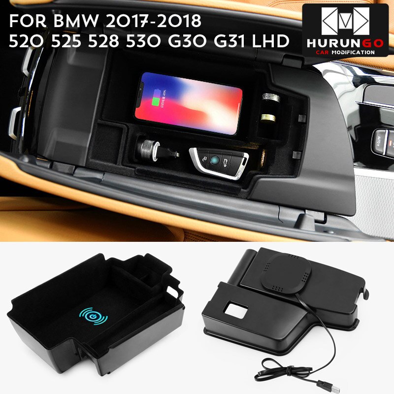 1lot Mobile phone wireless charging Central Armrest storage box For BMW X1 F48 /118i 120i F20 F21 saden: F