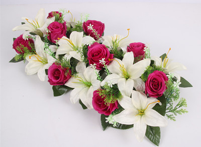 Hoogwaardige Zijde Kunstmatige Bloem Rij Boog Bloem Muur Lily Boog Hoge Imitatie Rose Diy Bruiloft Weg Leiden Party kerst Decor: 02