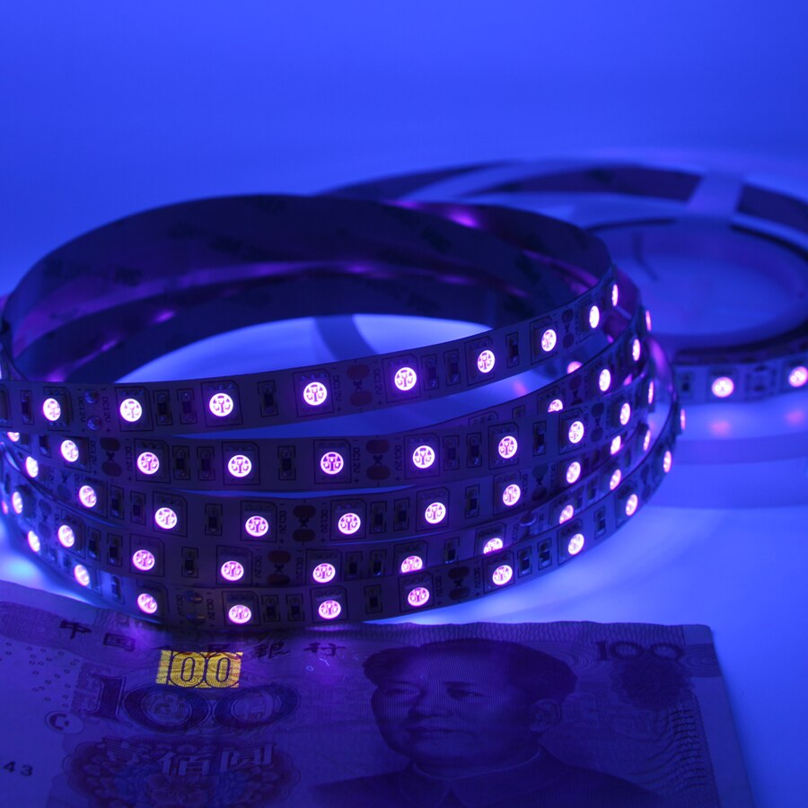 5V 12V 24V 5050 UV LED Strip Light 395nm-405nm Ultraviolet Flexible SMD LED Tape lamp Blacklight for DJ Fluorescence scuba lamp