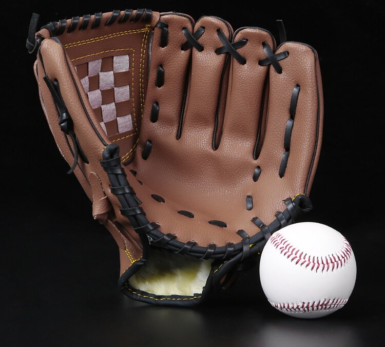 Kids Mannen Batting Handschoenen Apparatuur Softbal Praktijk Hand Honkbal Handschoen Gewogen Guante Baseball Outdoor Sport BJ50ST: Chocolade / 10.5 Inches