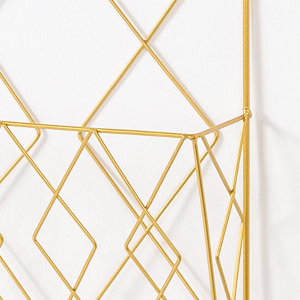 Household Wrought Iron Wall Shelf Modern Style Space-saving Chic Grid Room Wall Mounted Magazines Storage Rack Supplies