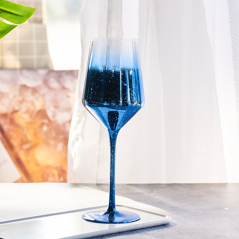 Star sky bägare ins nordisk stil högfärg netto rött vinkopp dekoration vinkopp prydnad vin skåp inredning: C