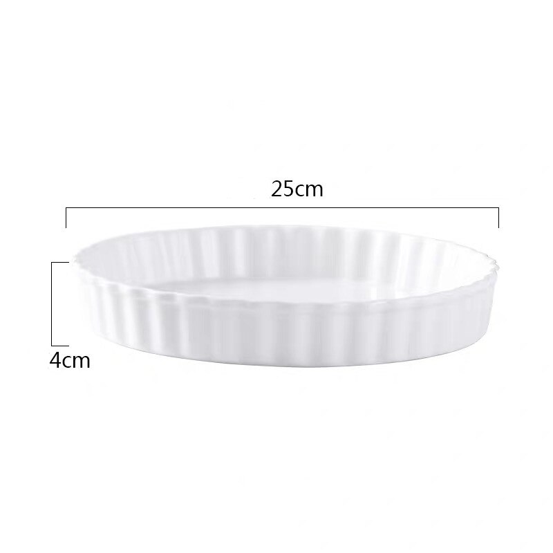 Molde de cerâmica redondo para forno, ferramenta de cozimento para bolo, bandeja, itens de cozinha para bolo: 10 inch white