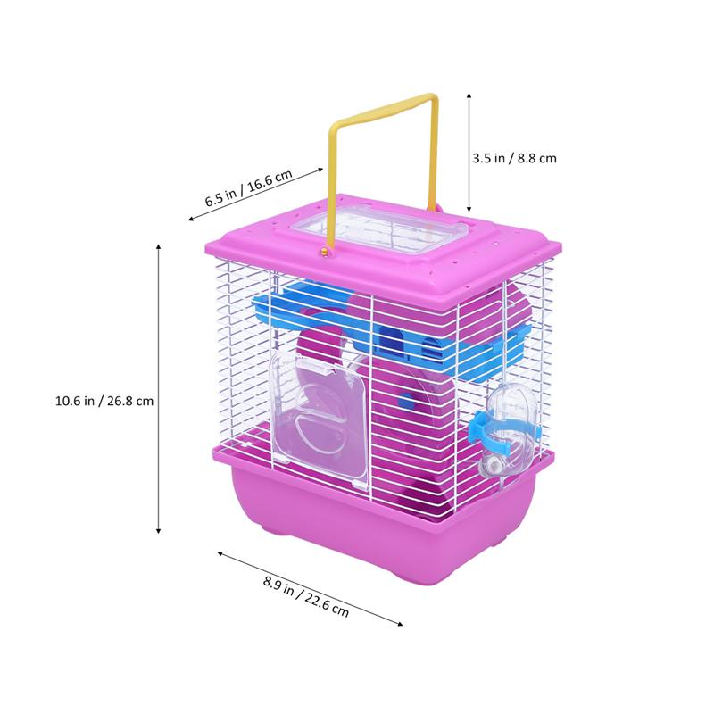 Dobbelt lag hamster bur akryl hamster bur med gjennomsiktig takvindu små kjæledyr hus for chinchilla hamster tilbehør