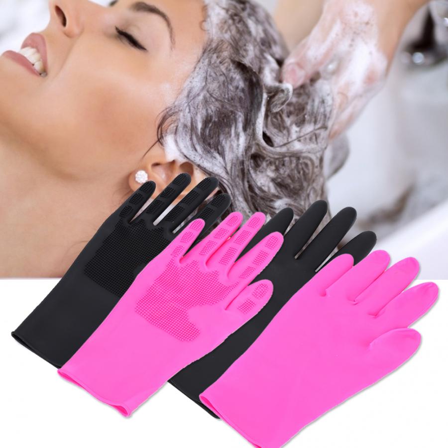 Barbería, guantes de limpieza para lavar el cabello, guantes de silicona antideslizantes para peluquería, guantes de protección para barbería, guantes de silicona