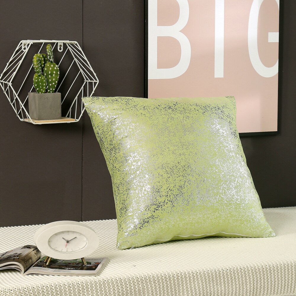 Luxe bronzen gouden zilverfolie kussenhoes decoratieve kussens voor kantoor, hotel, auto, effen kleur serie kussensloop: Model 3