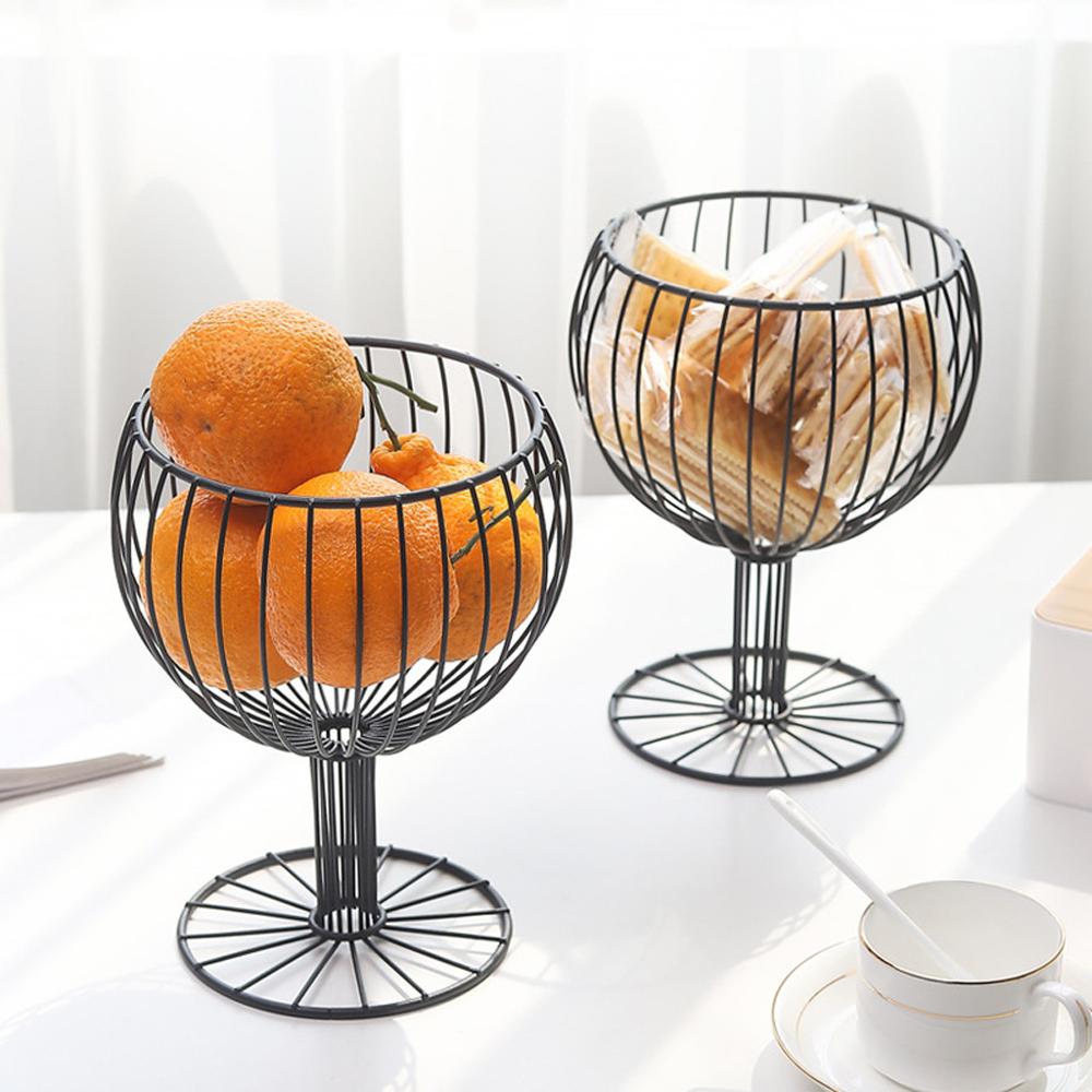 Paniers de rangement en fer forgé de luxe en verre à vin en forme de panier de fruits support de thé Table à manger fruits Snack organisateur panier de bonbons