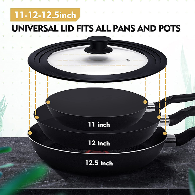16/22/28/32cm Visual Pot Lid Multifunction Glass Lid Wok Pan Lids Cover for Frying Pan Round Silicone Tempered Glass Pan Covers