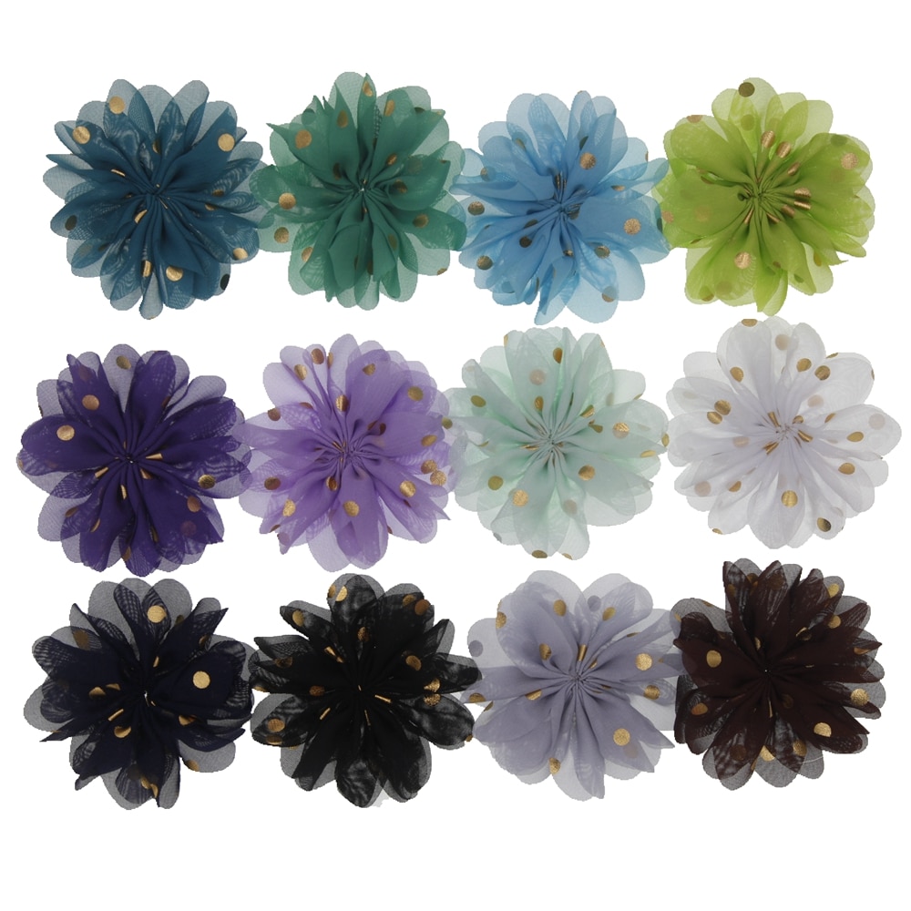 10/5PCS Chiffon Flowers Boutique hair accessories DIY Flower Headwear Accessory Hair Flowers No Hair Clip for headband