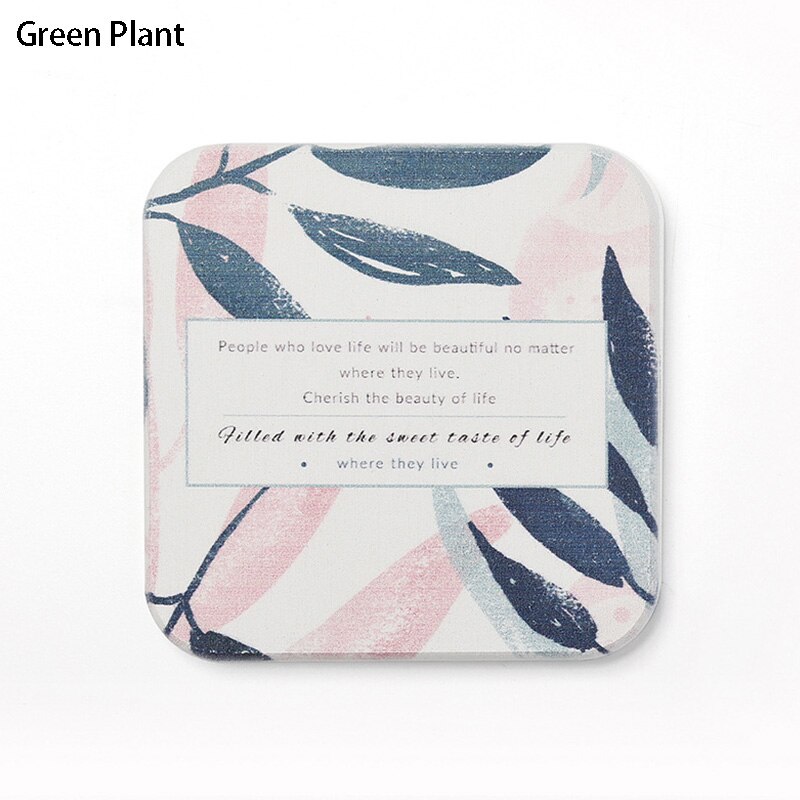 Waterabsorptie diatomeeënaarde keukenaccessoires eetkamerdecoratie onderzetter 1 st koffiebekermat snel drogende mokmatten antislip: Groene plant