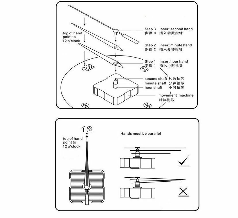 12888 Swing Mute Beweging Quartz Uurwerken Klok Mechanisme Reparaties