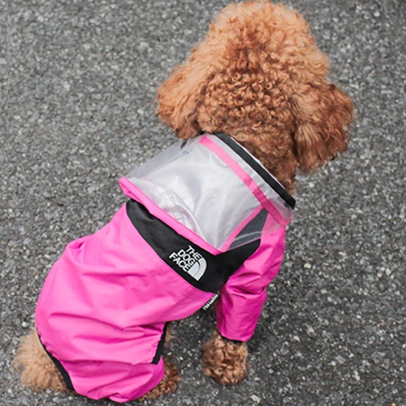 Pet Dog Waterproof Raincoat Jumpsuit Reflective Rain Coat Hooded Waterproof Jackets Small Dog Outdoor Clothes Pet Supplies: Pink / S