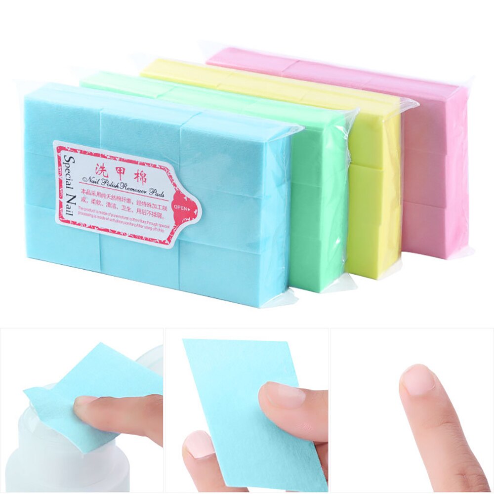 600 Stuks 1 Bag Soft Nagellak Remover Pads Katoen Lint Cleaning Wipes Manicure Uv Gel Remover Pads Nail Art gereedschap Schoonheid
