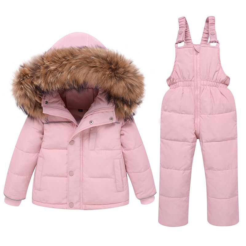 Kinderen Donsjack Pak Tweedelige Kleding Set Peuter Kids Jas + Romper Dikke Warme Winter Dragen 2-5 Jaar Bontjas
