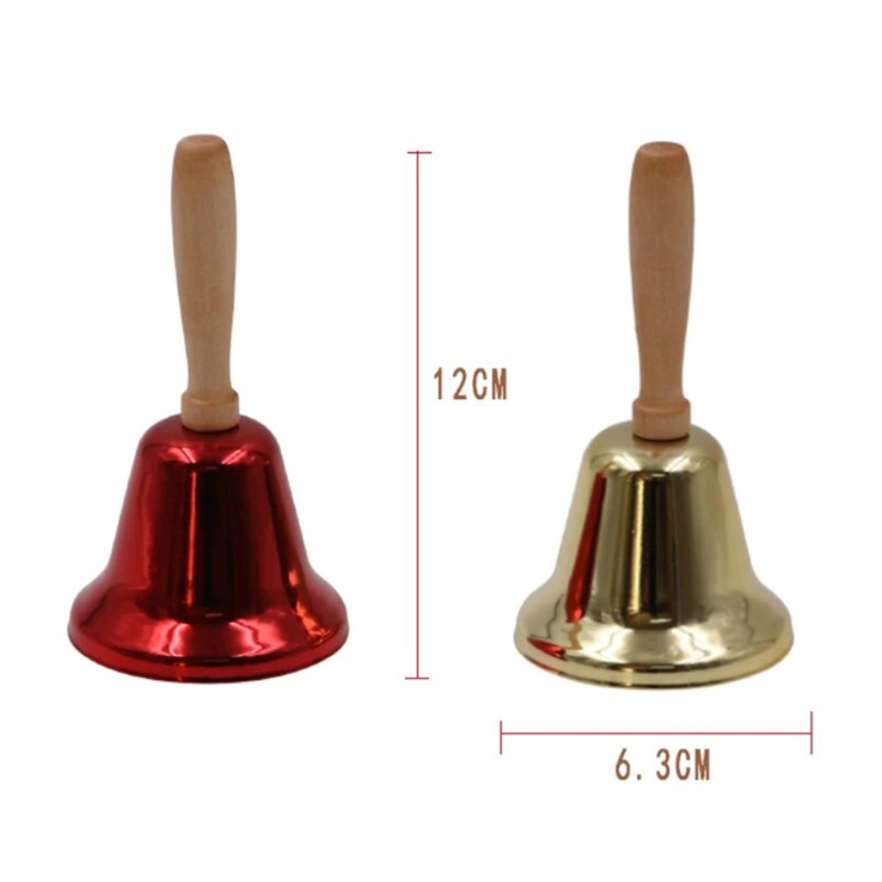 Metal Christmas Hand Bell Noble Reception Dinner Party Decor Jingle Bells Xmas Year Santa Party Celebrate Rattle Bells