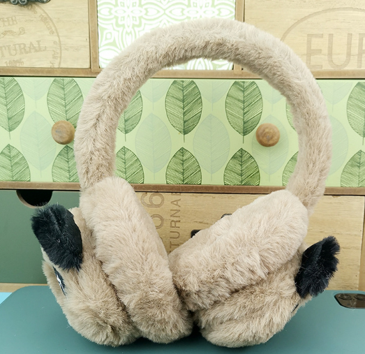 Cache-oreilles Panda mignon, forme d'oreille, , blanc