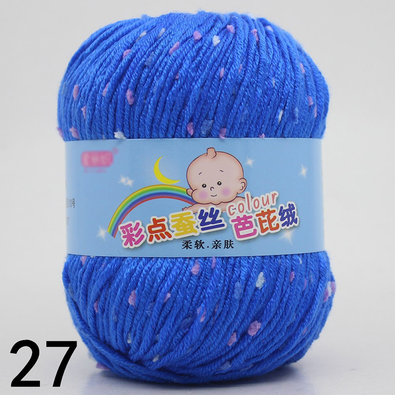 50g Acrylic Knitting Yarn with Colorful Dot Crochet Thread Chunky Wool Spot Pattern DIY Woven Hook Baby Sweater Sock Diaper: Clear
