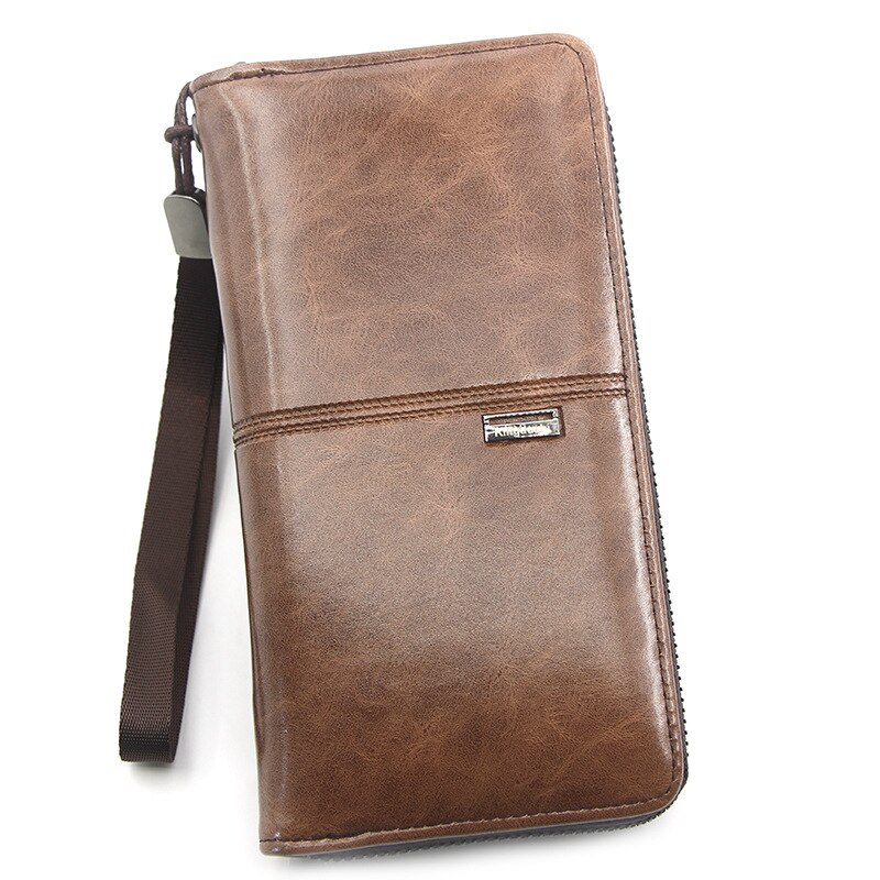 Heren portemonnee clutch bag billeteras para hombre heren portemonnee man portemonnee leer luxe carteira masculina couro: C2 donkerbruin