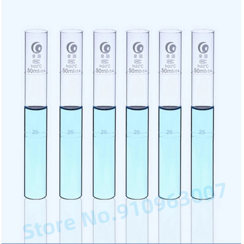 6pcs/lot 10ml 25ml 50ml 100ml Glass color comparison tubes Nessler Colorimetric tube For laboratory experiment