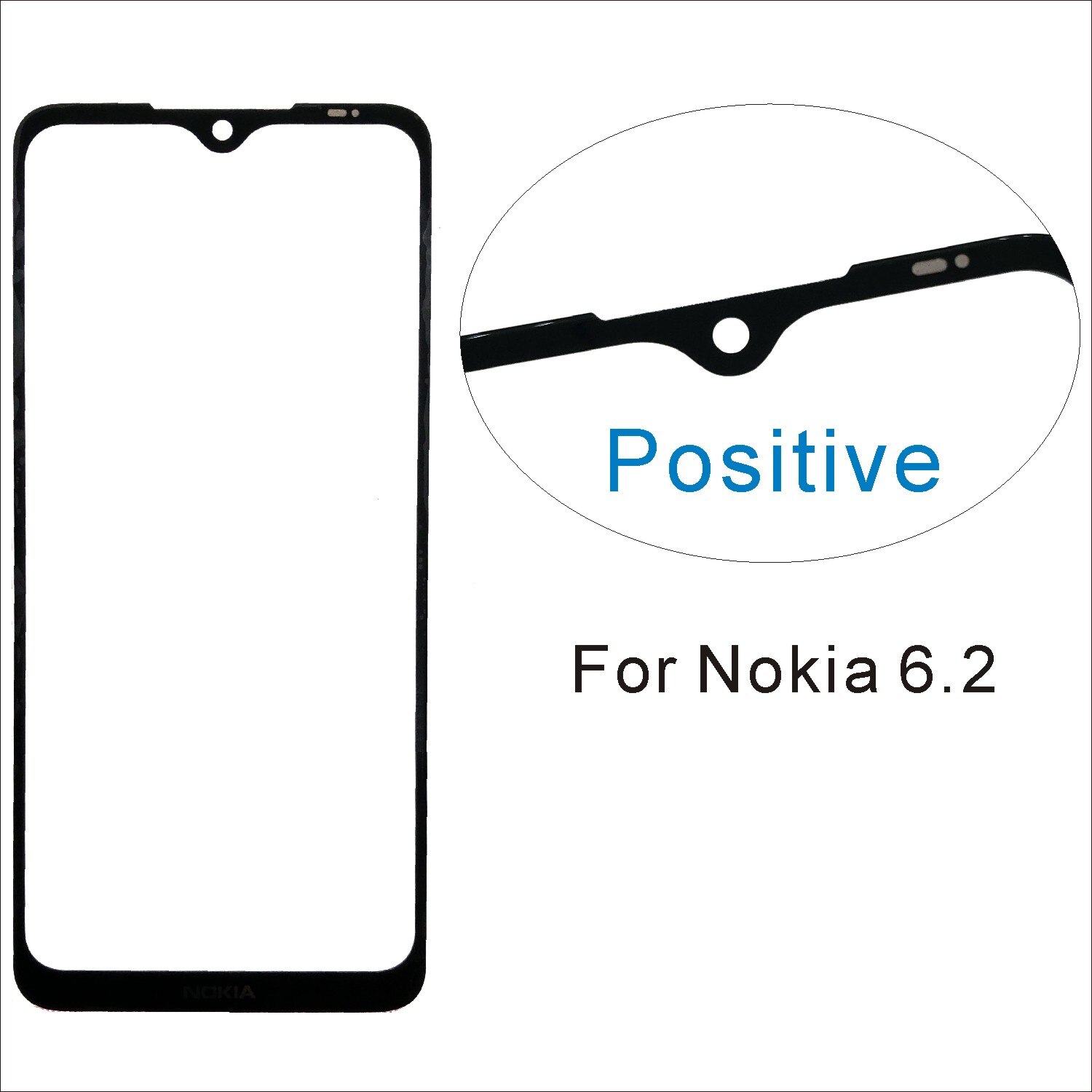 5.5'' (No Mobile Touch Screen) Outer Glass For Nokia 1 Plus 2.1 2.3 3.1 Plus 5.3 6.1 6.2 7.2 Front Glass Panel cover Replacement: 6.2