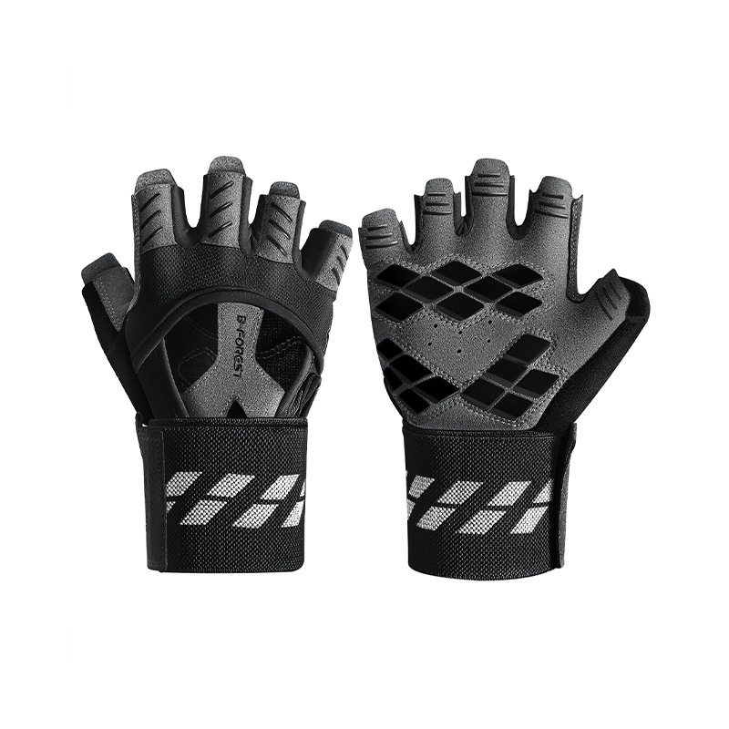 Vingerloze Gym Handschoenen Training Fitness Handschoenen Gel Body Building Workout Sport Gewicht Tillen Handschoen Voor Mannen Vrouwen: Light Grey / S