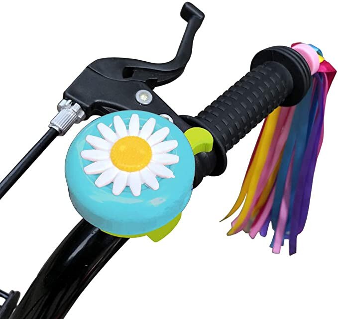 2 Pack Kid's Rainbow Scooter Handlebar Streamers And 1 Pack Kids Bike Bell #D