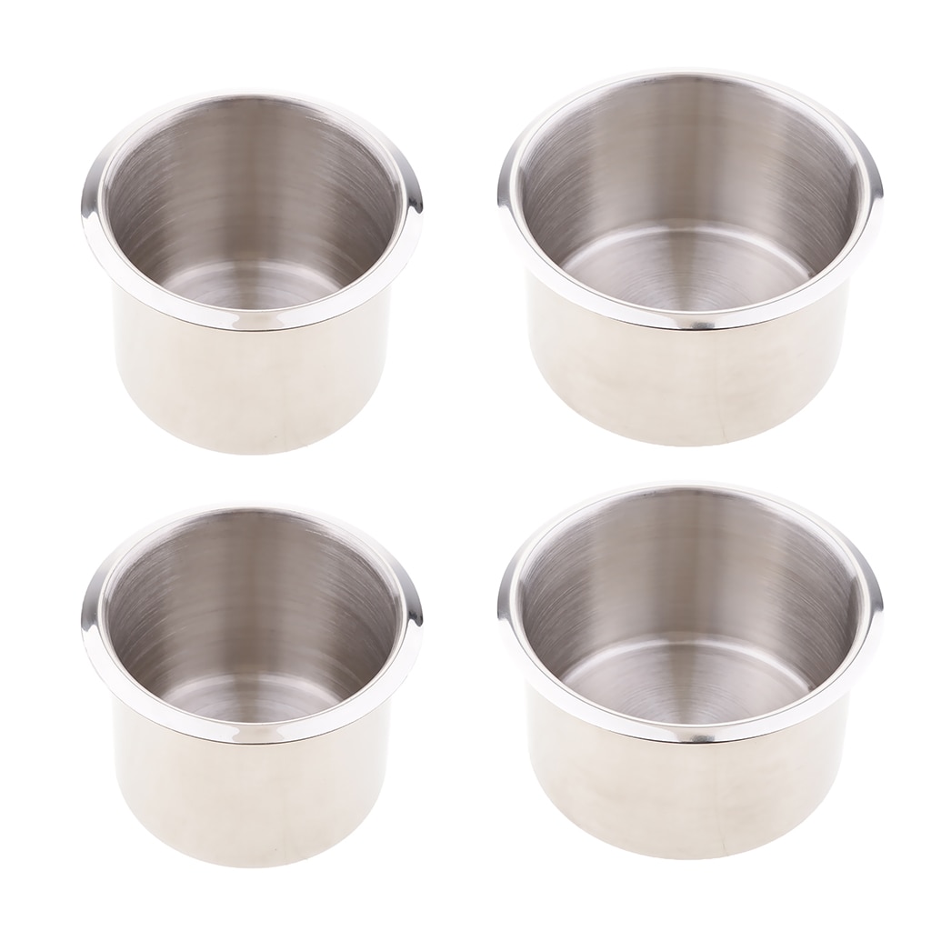Taza de acero inoxidable empotrada para barco, soporte para latas de bebidas para remolque RV, 90mm y 68mm, 4 Uds.