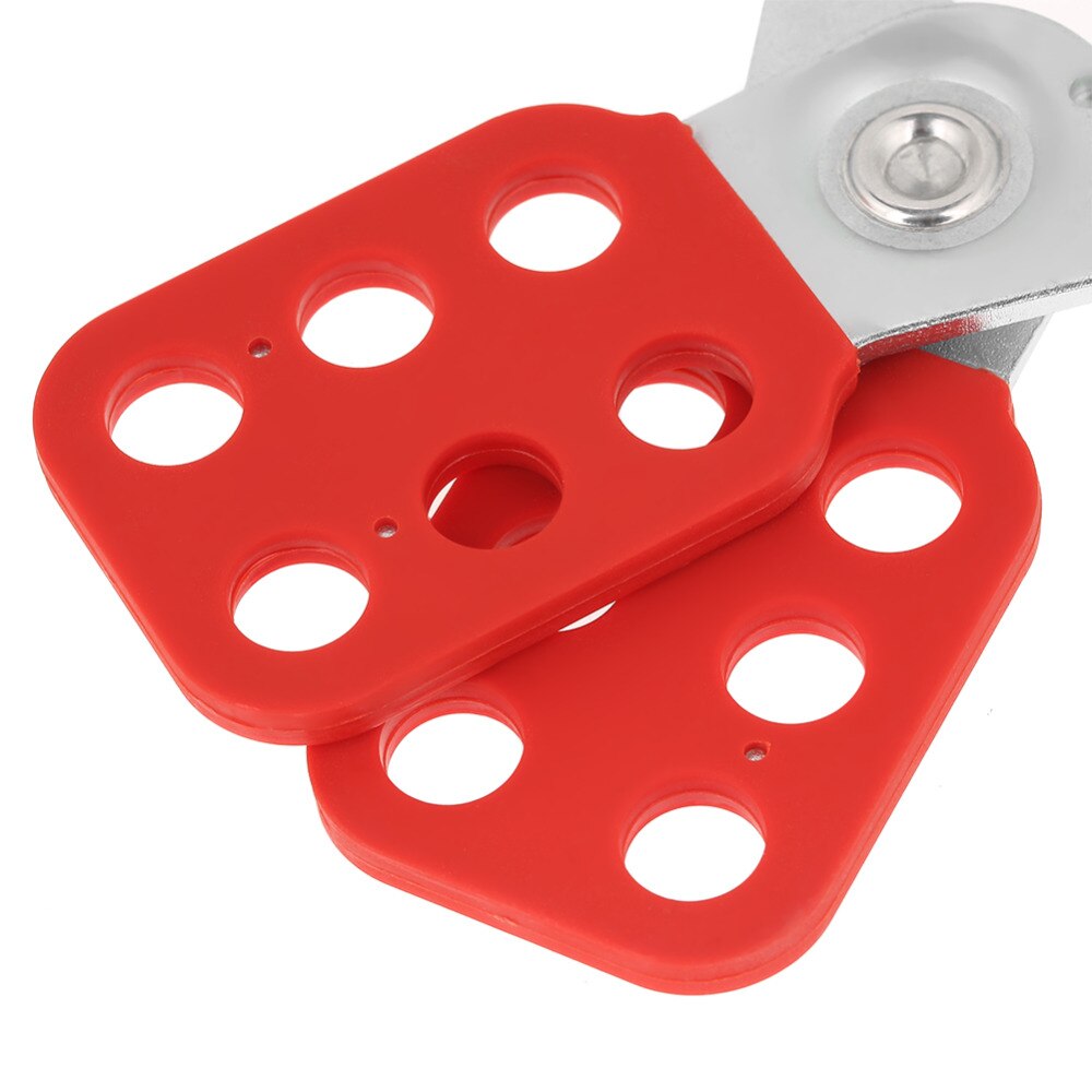 Safety Lockout Hasp Industrial Lock Steel Hook with Plastic Coated Body Red Color
