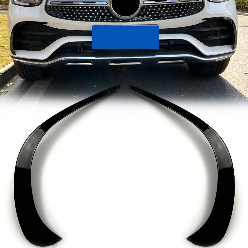 For Mercedes Benz GLC X253 GLC260 GLC300 Car Front Bumper Spoiler Air Vent Outlet ABS Trim Cover: Glossy Black