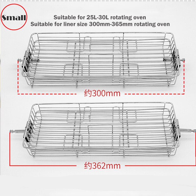 Rustfrit stål 24 l 40l grill steger grill grill grillspyd ovn roter bur stege fisk rejer kød hylde bage værktøj