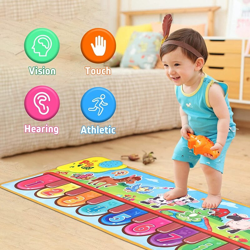 Klaviermatte für kinder, musikmatte für kinder, musikmatte für kleinkinder oder babys, elektronische musik, tier-touch-spieldecke, beste