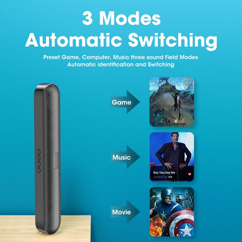 Bluetooth Wireless Game Speaker soundbar Portable True Wireless Powerful Bass Smart Speaker 18H Play-time Clear Stereo Sound