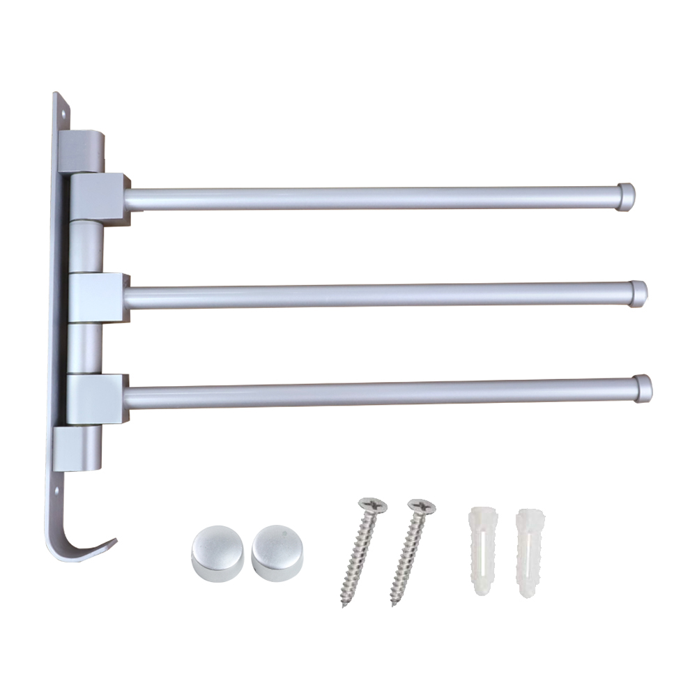 Toallero de baño con 3/barras 4/5 movibles, estante moderno Simple para accesorios de baño, color negro: S Three Towel Bar