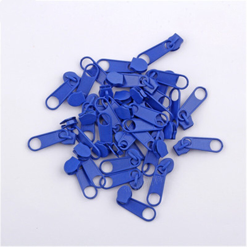 5PCS/Bag Universal Instant Fix Zipper Repair Kit Replacement Zip Slider Teeth Rescue Zippers for Sewing Clothes: blue 5 pcs