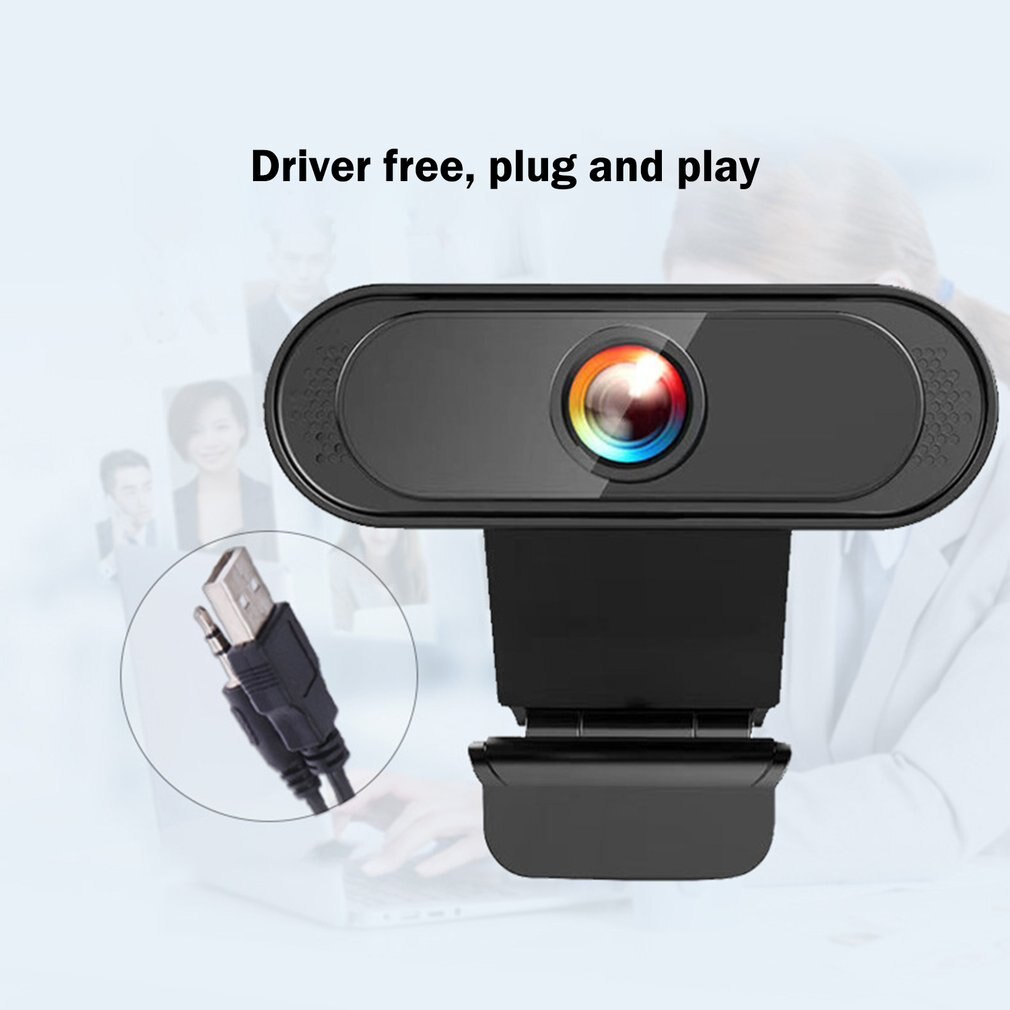 Online Class Hd Video Conference 1080p Built In Noise Reduction Microphone Drive Free Black Computer Camera