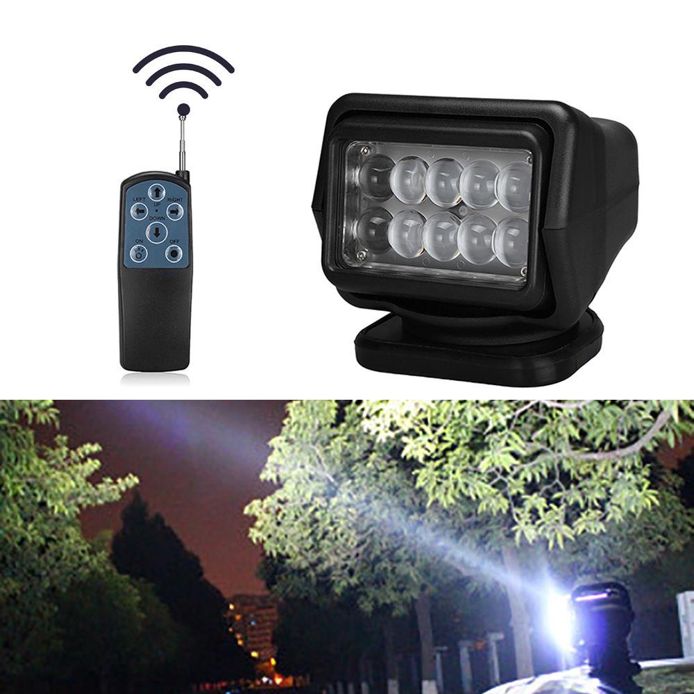 Projecteur Led avec télécommande, 50W, 7 pouces, 12V, 24V, Spot pour travaux, camion, bateau, SUV, pêche Marine, camping, 1 pièce