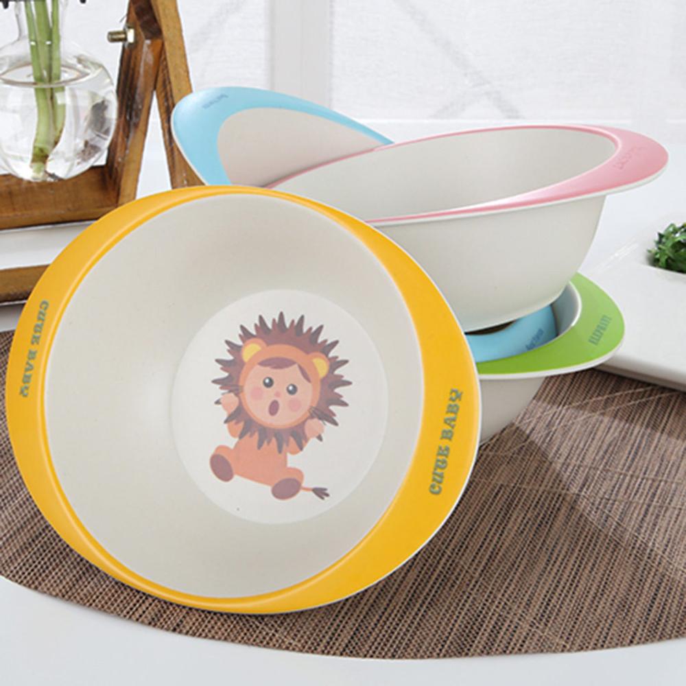 Bamboevezel Cartoon Ronde Kom Voor Kind Baby Gezond Milieu Kom Kinderen Servies Cartoon Servies Fdh