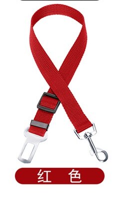 Cinturón de seguridad para coche o mascota, cinturón de seguridad para perro, arnés para cachorros con Clip de plomo, suministros para collares de perros y mascotas, dispositivos de tracción automática con palanca de seguridad: Red