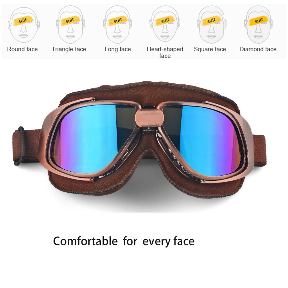 Casco de motocicleta Steampunk, gafas voladoras, piloto Vintage, gafas de motorista, protección UV