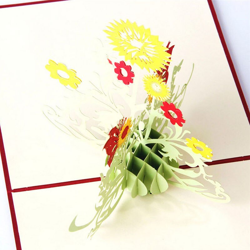Tarjetas de Felicitación emergentes en 3D DÍA DE LA Madre de cumpleaños de girasol gracias postal de navideño