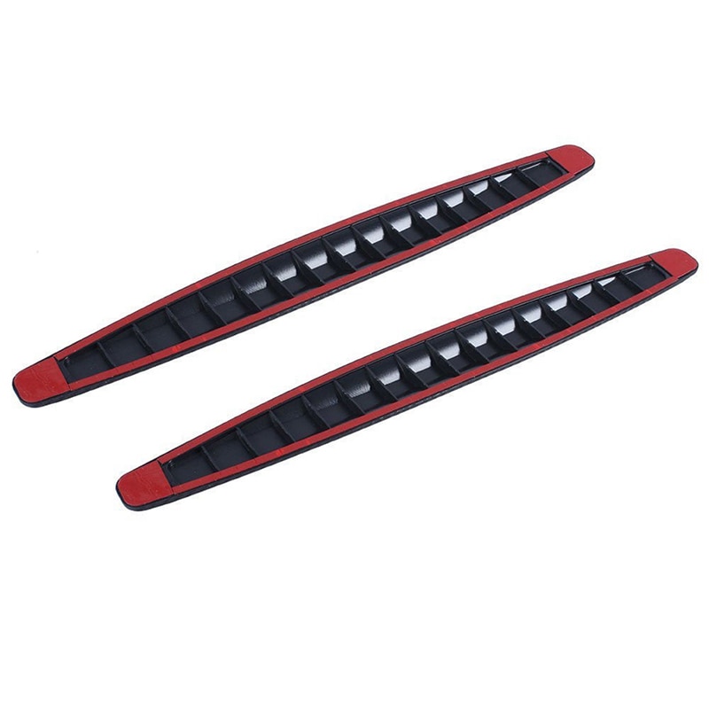 2 uds, Protector de parachoques de coche, Protector de esquinas, adhesivo para arañazos, Kit de carrocería de goma con textura de fibra de carbono