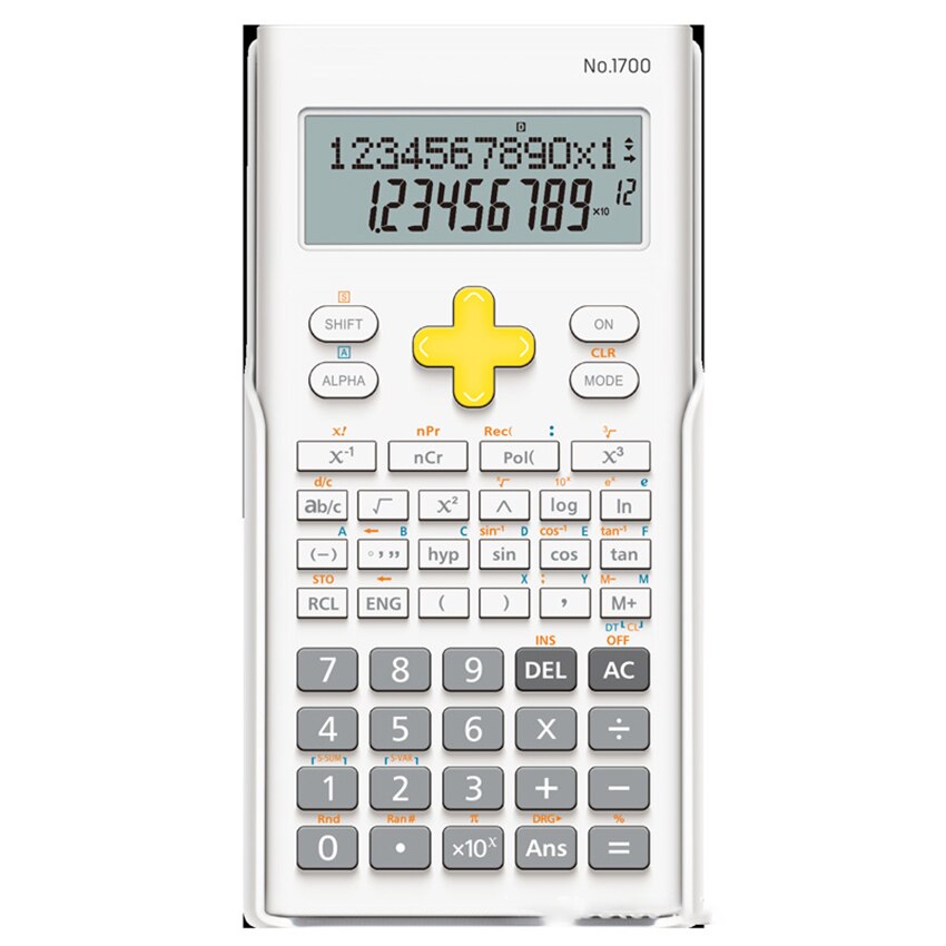 2-Lijn Engineering Wetenschappelijke Rekenmachine Calculator Met Beschermhoes Voor Student En Leraar, Wit, Roze, blauw