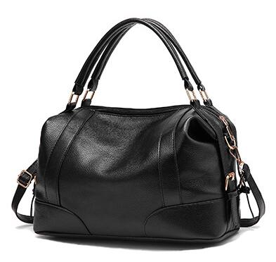 femmes sac femme sac à bandoulière en cuir souple femmes sac à main Vintage Messenger sac moto bandoulière sacs LL555: Black