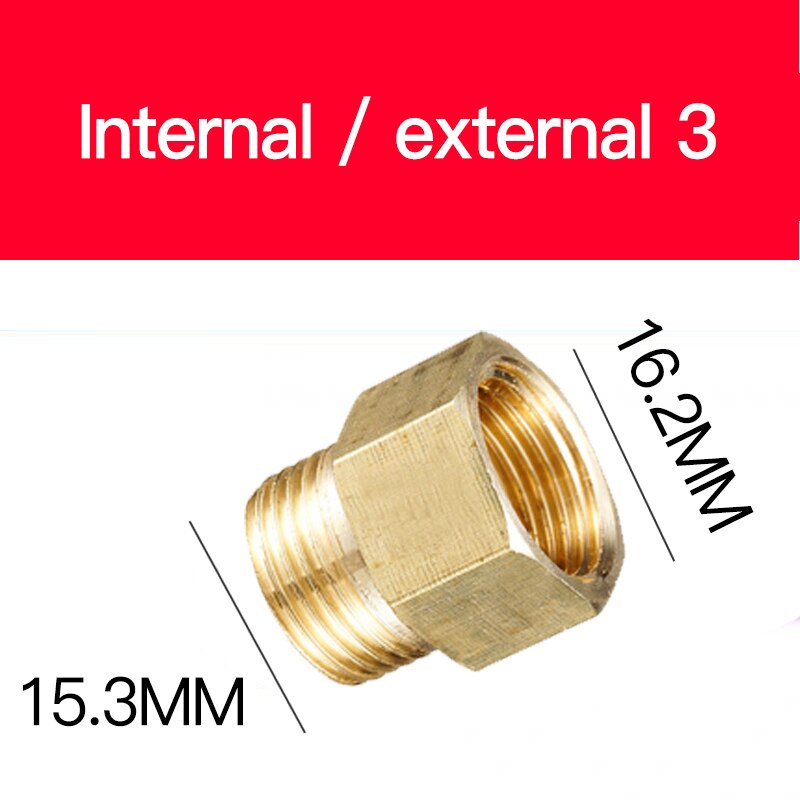 Adaptador de cobre de 1/8 ", 3/8", 1/2 ", 3/4", macho y hembra, Conector de conector de tuberías de latón reductor, adaptador de Gas y aire, presión de agua y combustible: 3P