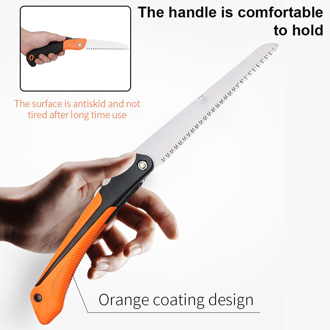 Household Folding Saw Agricultural Handsaw Tool 150/210/250mm Fruit Tree Pruning Garden Saw With TPR Handle Foldable Saw