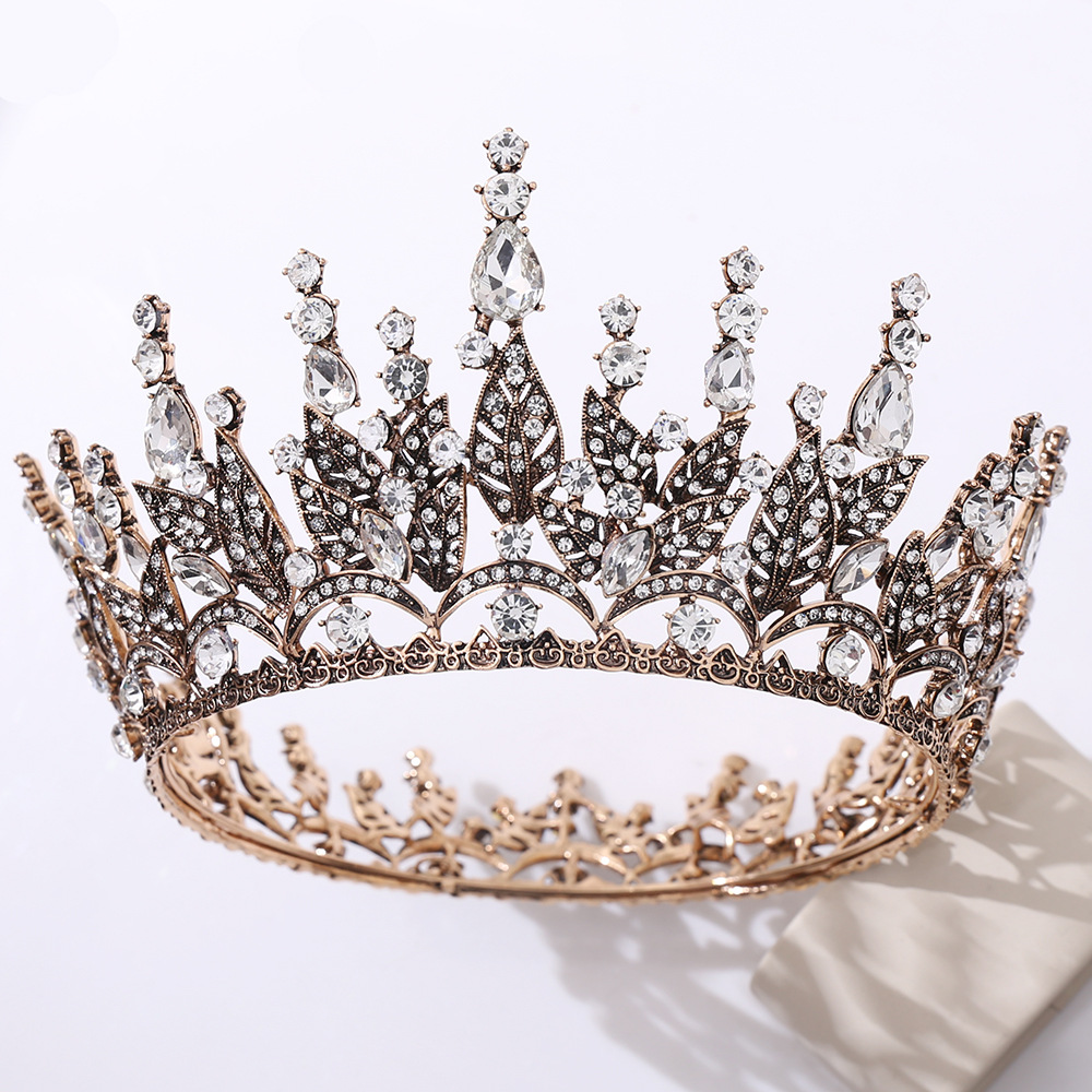 Diadema barroca Vintage con diamantes de imitación para mujer, Tiaras y coronas, accesorios para el cabello para novia y boda, joyería, tocados: White